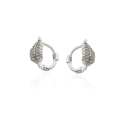 Dainty Leaf Hoop Earrings
