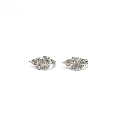 Dainty Leaf Hoop Earrings