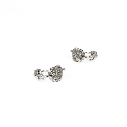 Dainty Leaf Hoop Earrings
