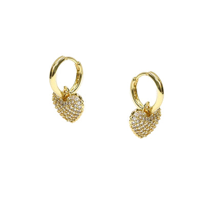 Sparkling Heart Hoop Earrings