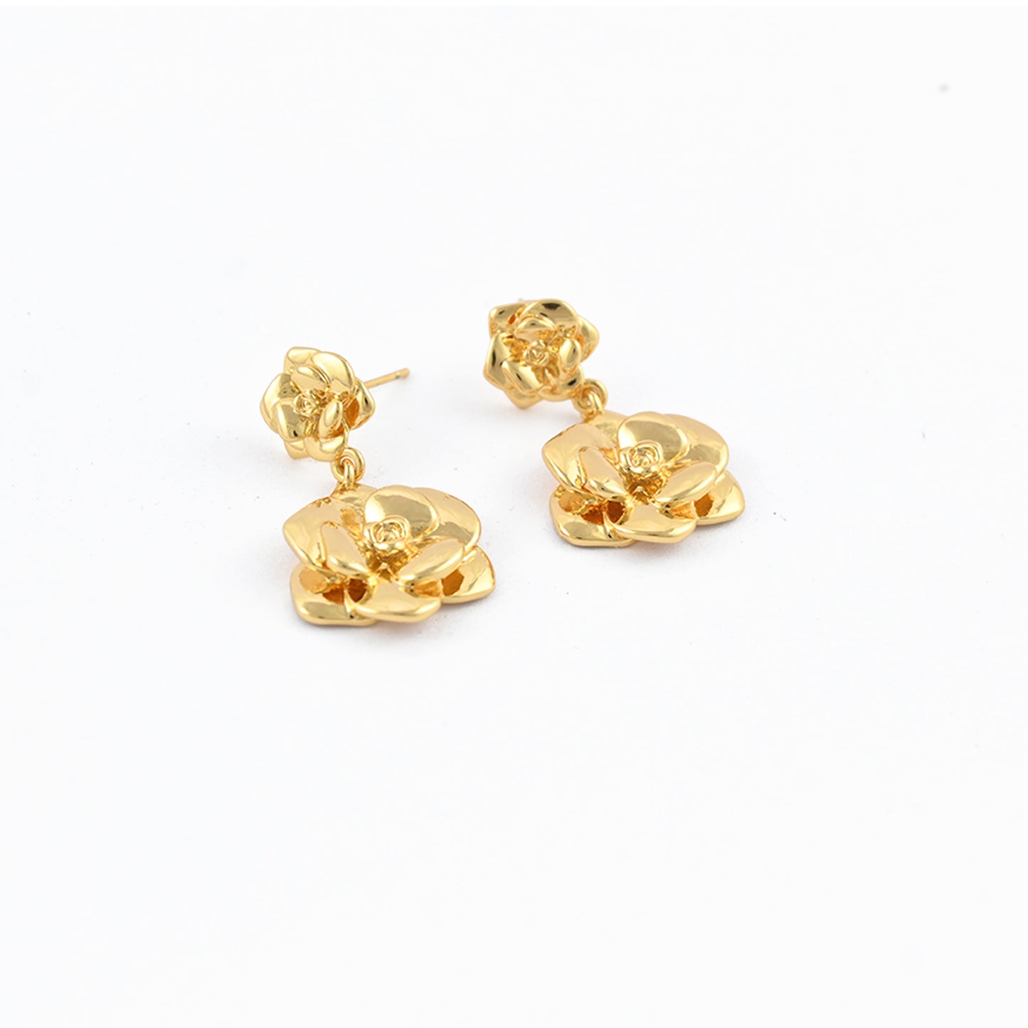 Floral Drop Stud Earrings