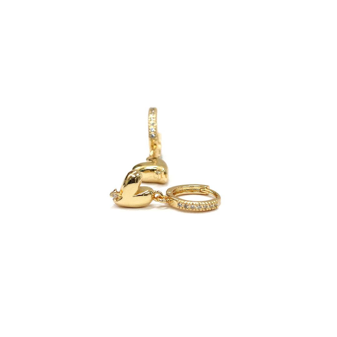 Cherished Heart Hoop Earrings