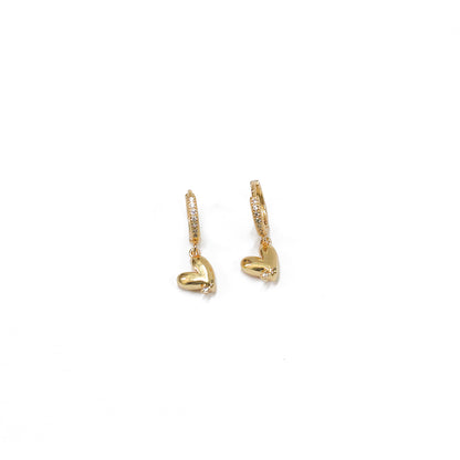 Cherished Heart Hoop Earrings
