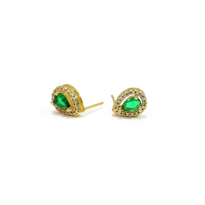 Teardrop Emerald Stud Earrings