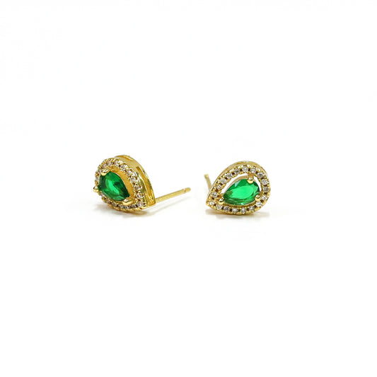 Teardrop Emerald Stud Earrings