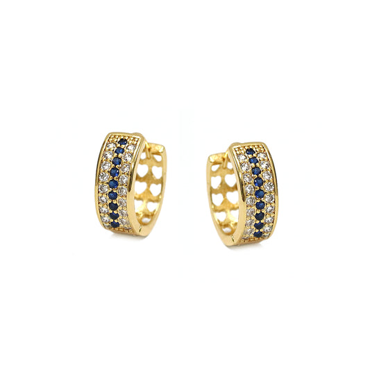 Sapphire Huggies Hoop Earrings