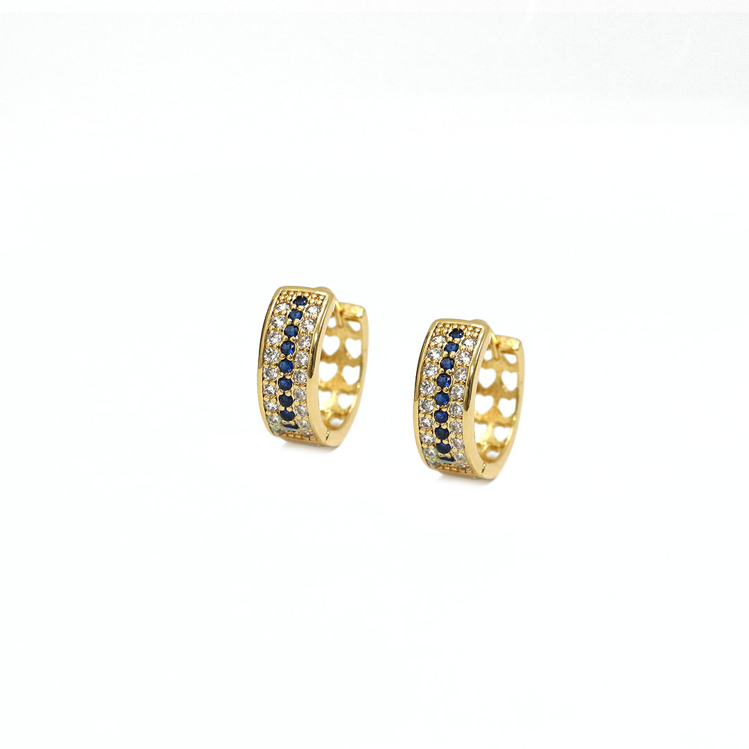 Sapphire Huggies Hoop Earrings