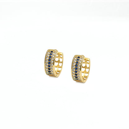 Sapphire Huggies Hoop Earrings