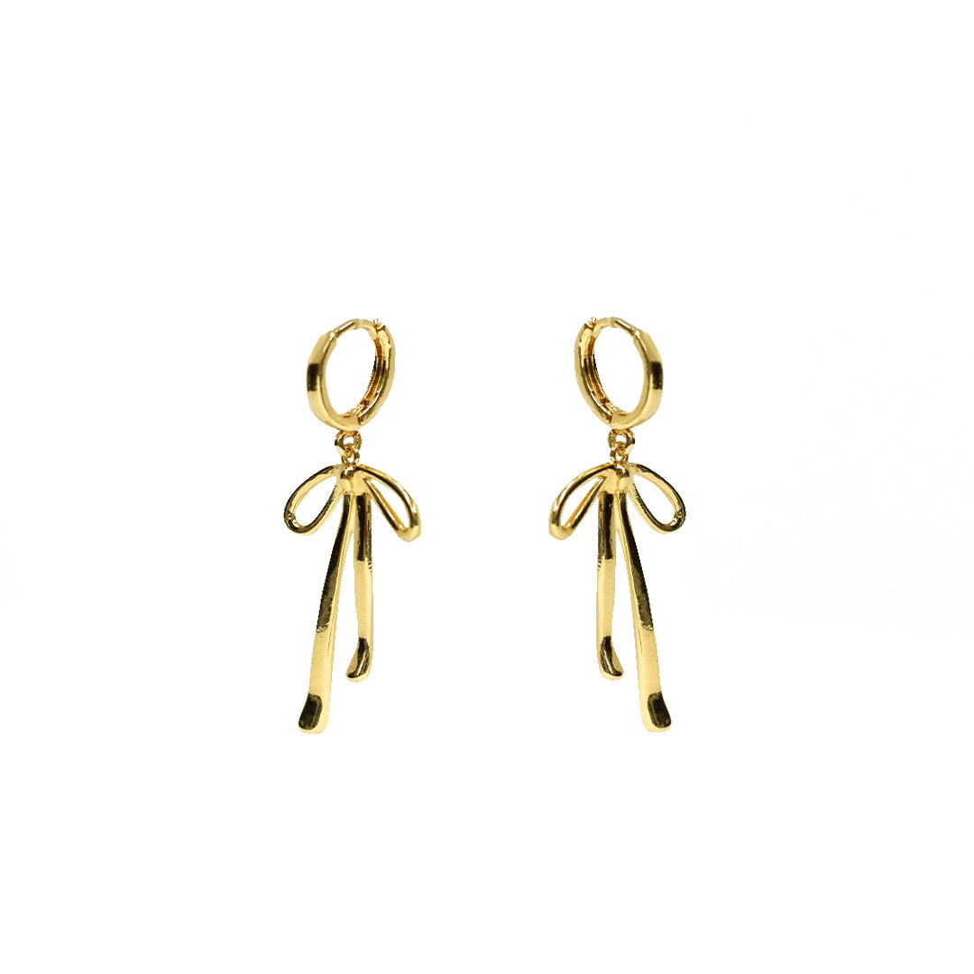 Golden Ribbon Hoop Earrings