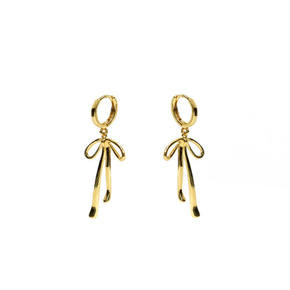 Golden Ribbon Hoop Earrings