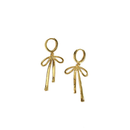Golden Ribbon Hoop Earrings