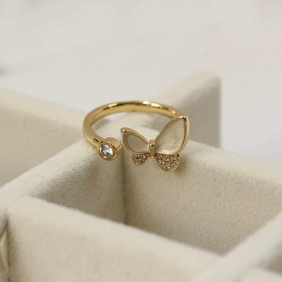 Flutter Gold Butterfly Ring