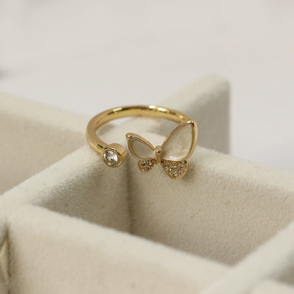 Flutter Gold Butterfly Ring
