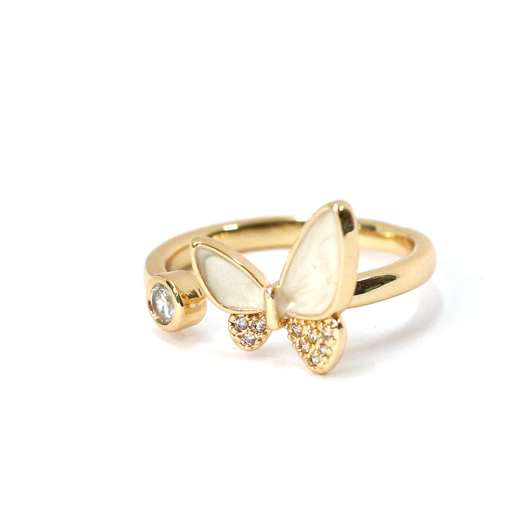 Flutter Gold Butterfly Ring