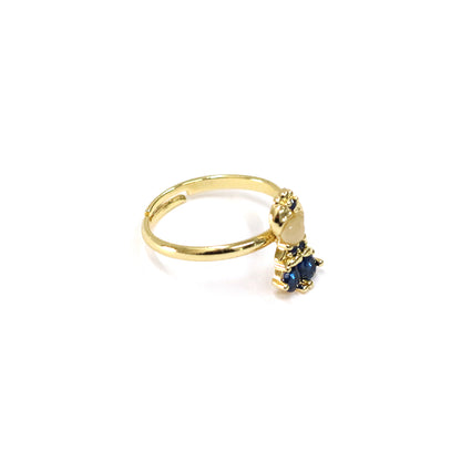 Moonlit Sapphire Bloom Ring