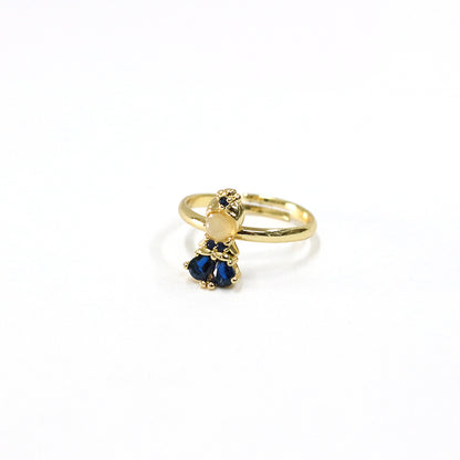 Moonlit Sapphire Bloom Ring
