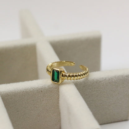 Green Gleam Adjustable Ring