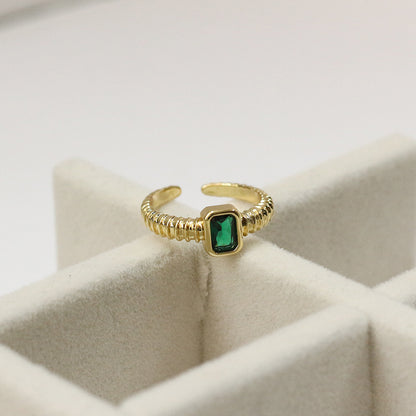 Green Gleam Adjustable Ring