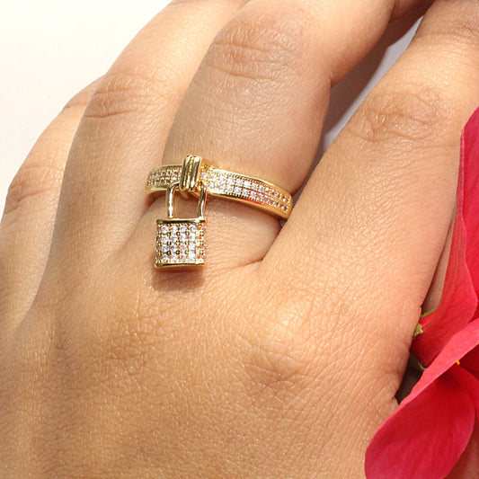 Lock & Luxe Charm Ring