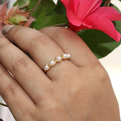 Celestial Bloom Pearl Ring