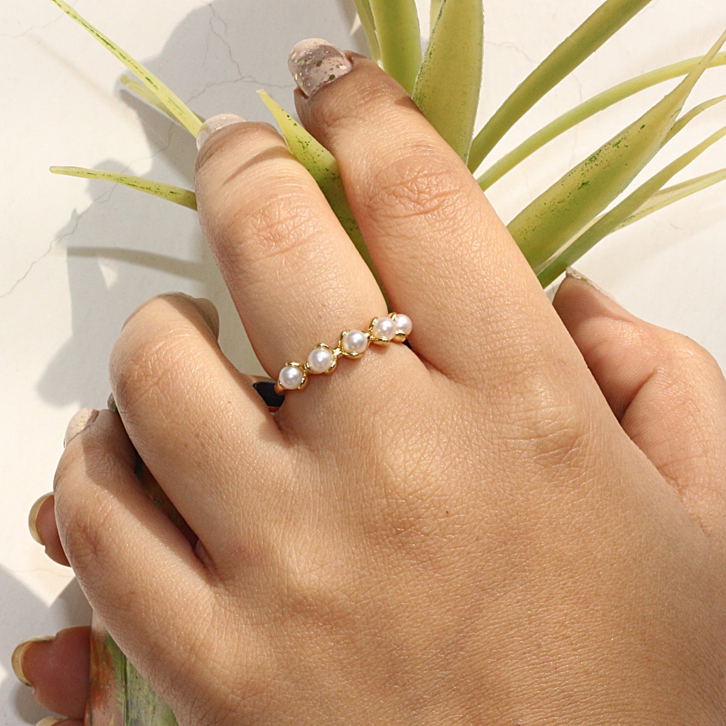 Celestial Bloom Pearl Ring