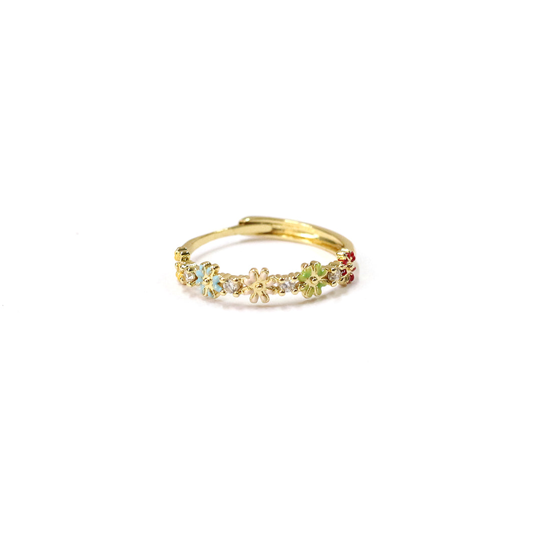 Floral Spark Gold Ring