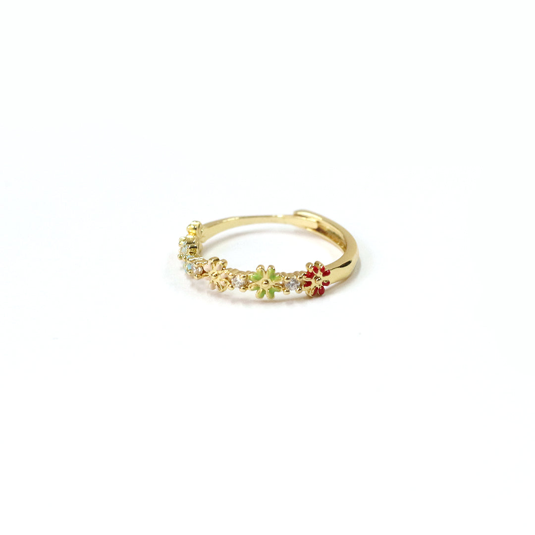 Floral Spark Gold Ring