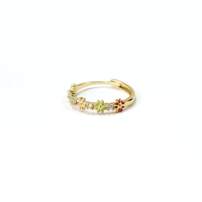 Floral Spark Gold Ring