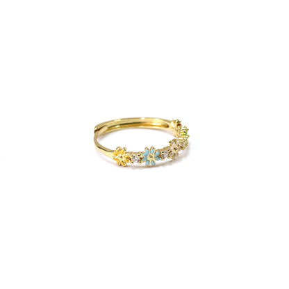 Floral Spark Gold Ring
