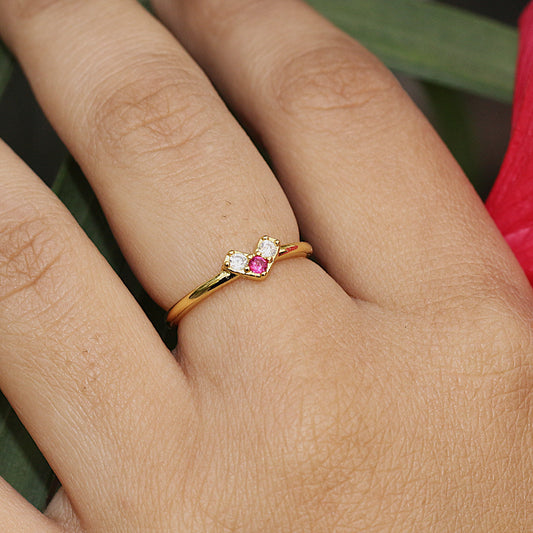 Ruby Glow Heart Ring