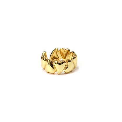 Golden Heart Chain Ring
