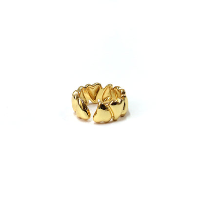 Golden Heart Chain Ring