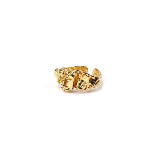 Abstract Gold Drip Ring