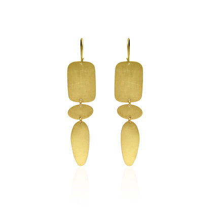 Abstract Shape Elongated Hook Earrings