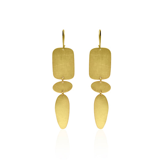 Abstract Shape Elongated Hook Earrings