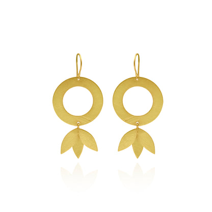 Mirror Of Leaf Hook Earrings