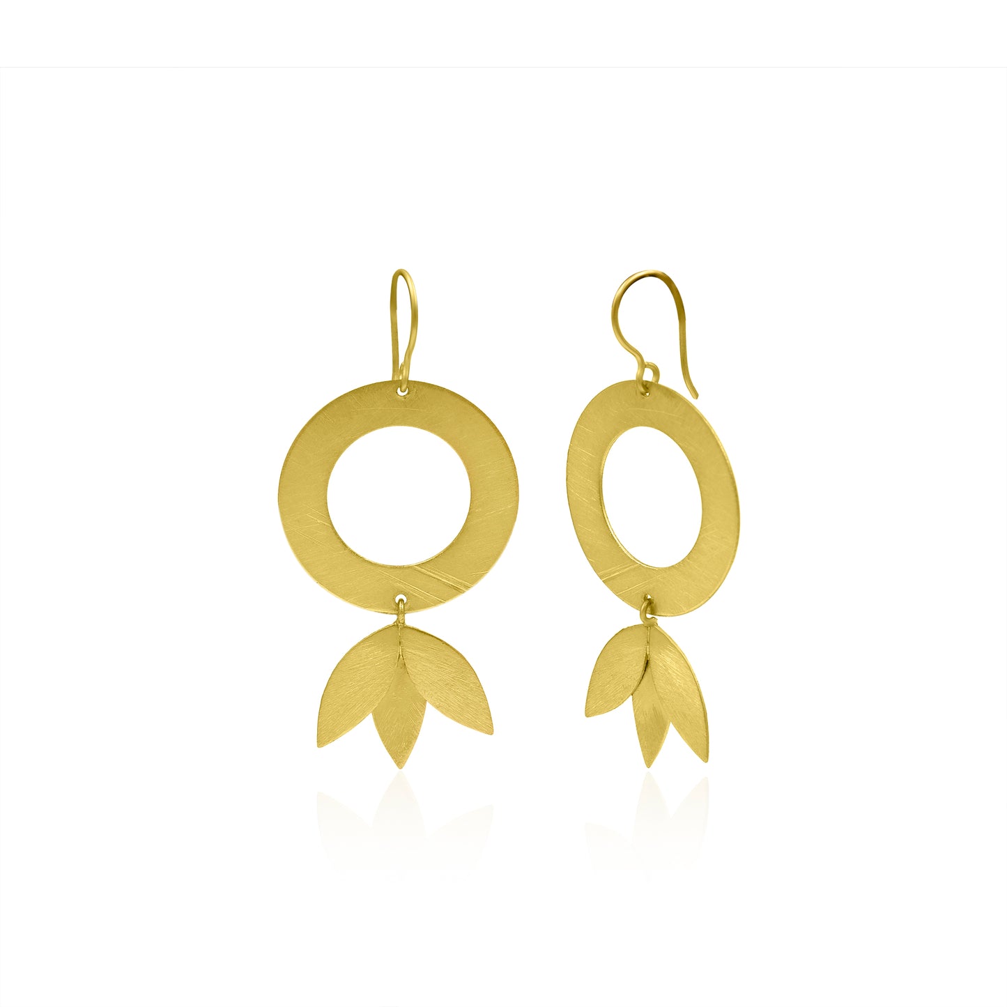 Mirror Of Leaf Hook Earrings