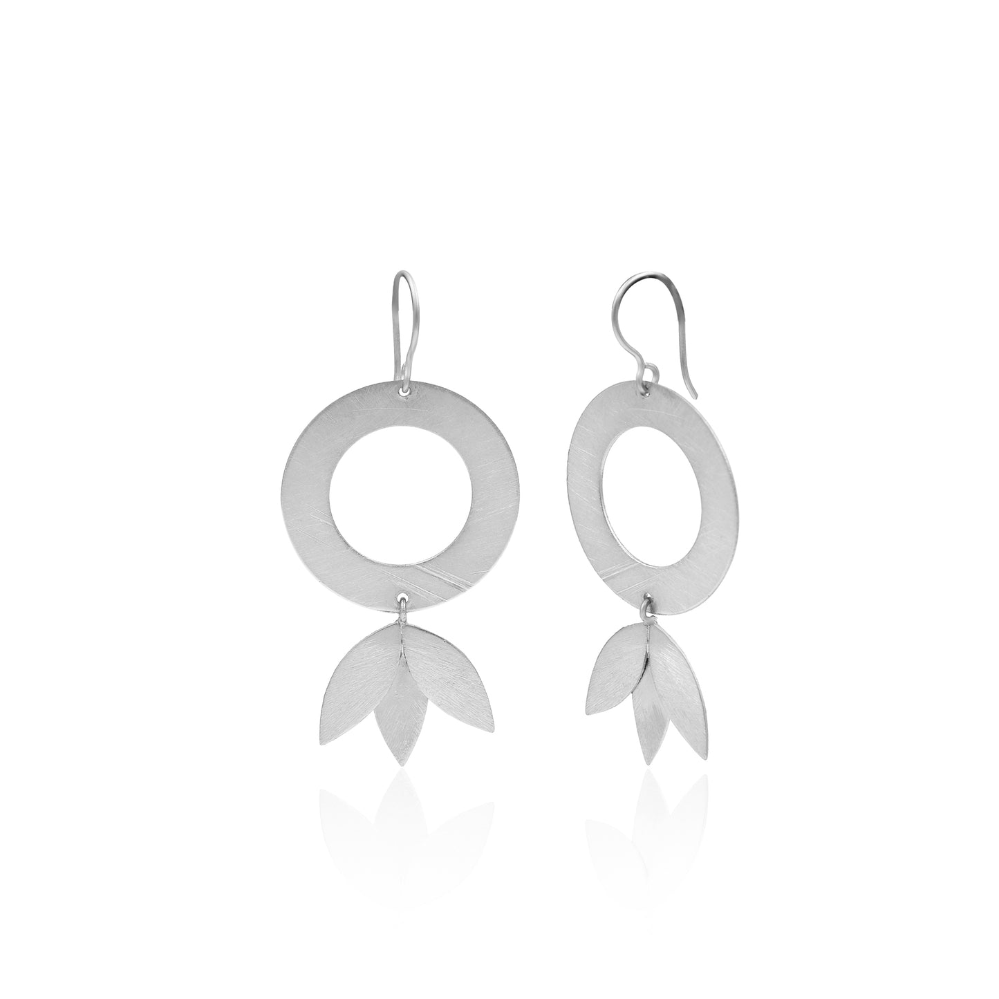 Mirror Of Leaf Hook Earrings