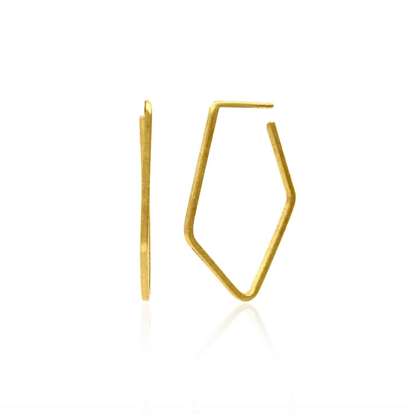 Open Rhombus Hoop Earrings