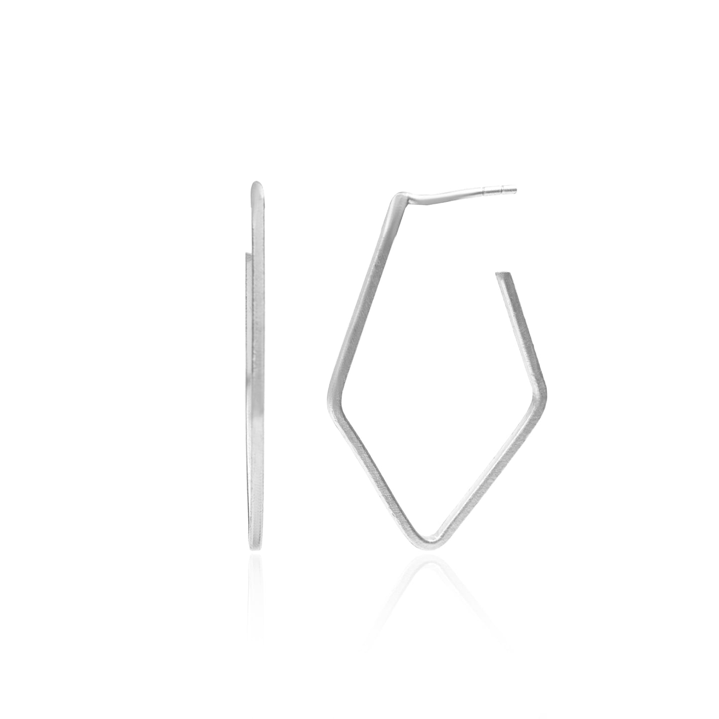 Open Rhombus Hoop Earrings