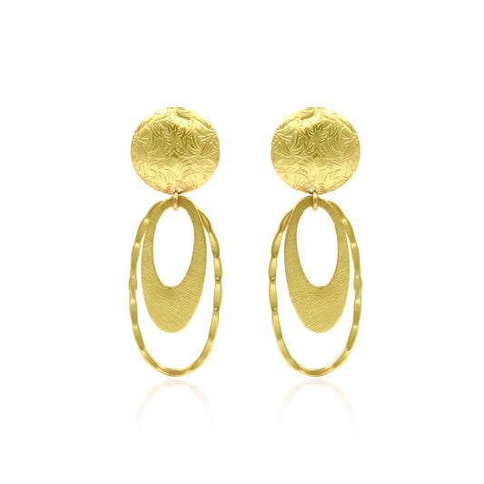 Golden Swirls Stud Earrings