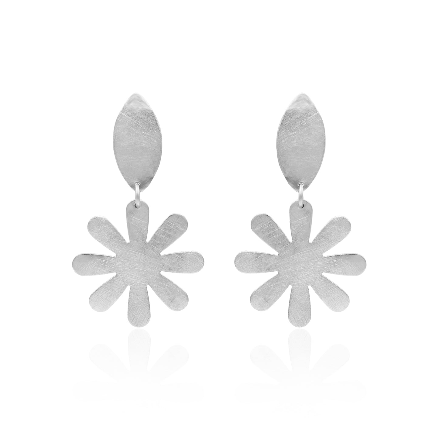 Flower With Marquise Stud Earrings