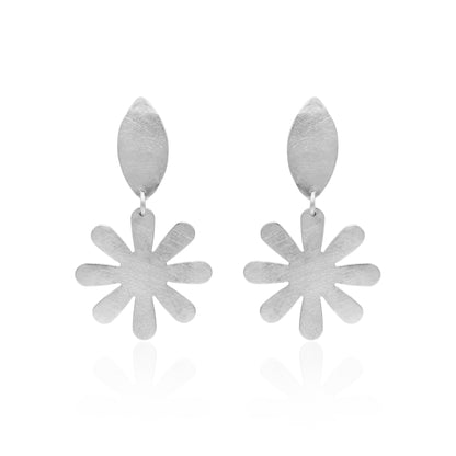 Flower With Marquise Stud Earrings