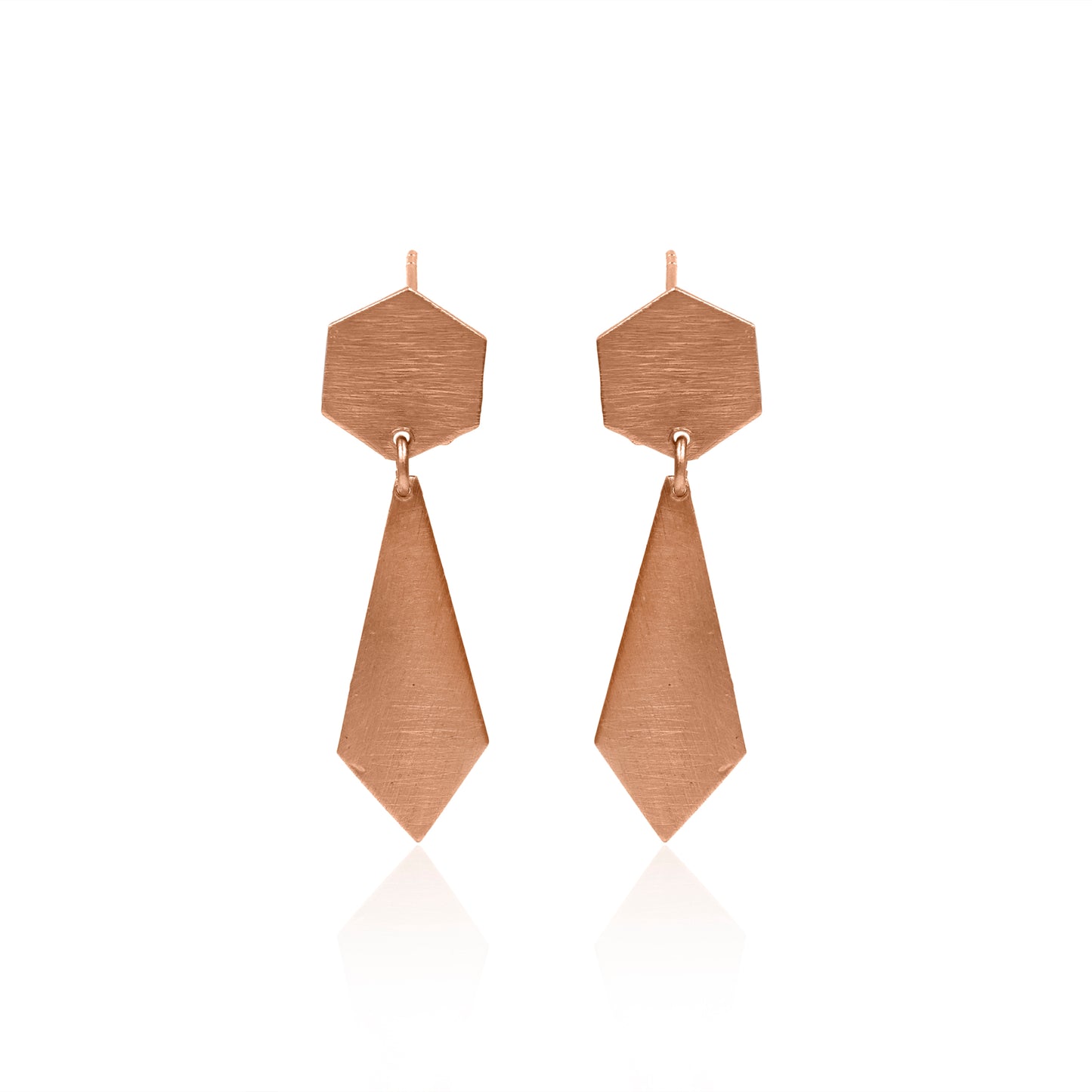 Tie Of Hexagon Stud Earrings