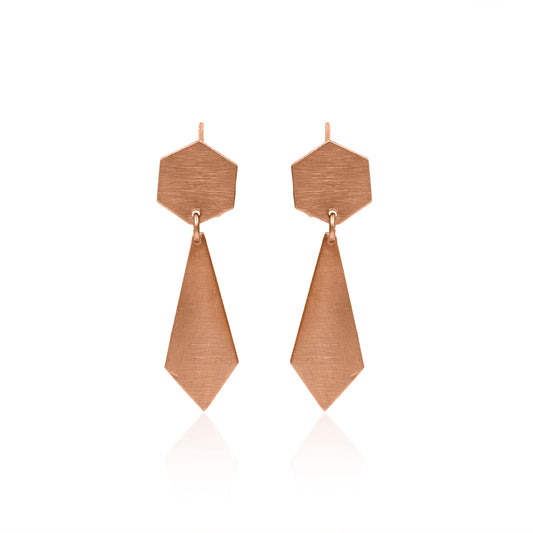 Tie Of Hexagon Stud Earrings