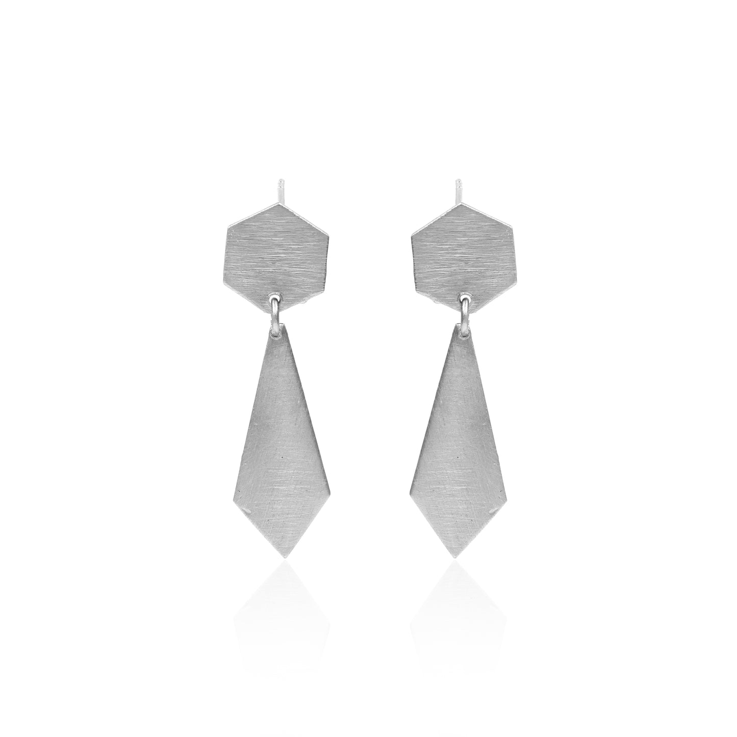 Tie Of Hexagon Stud Earrings