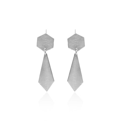 Tie Of Hexagon Stud Earrings