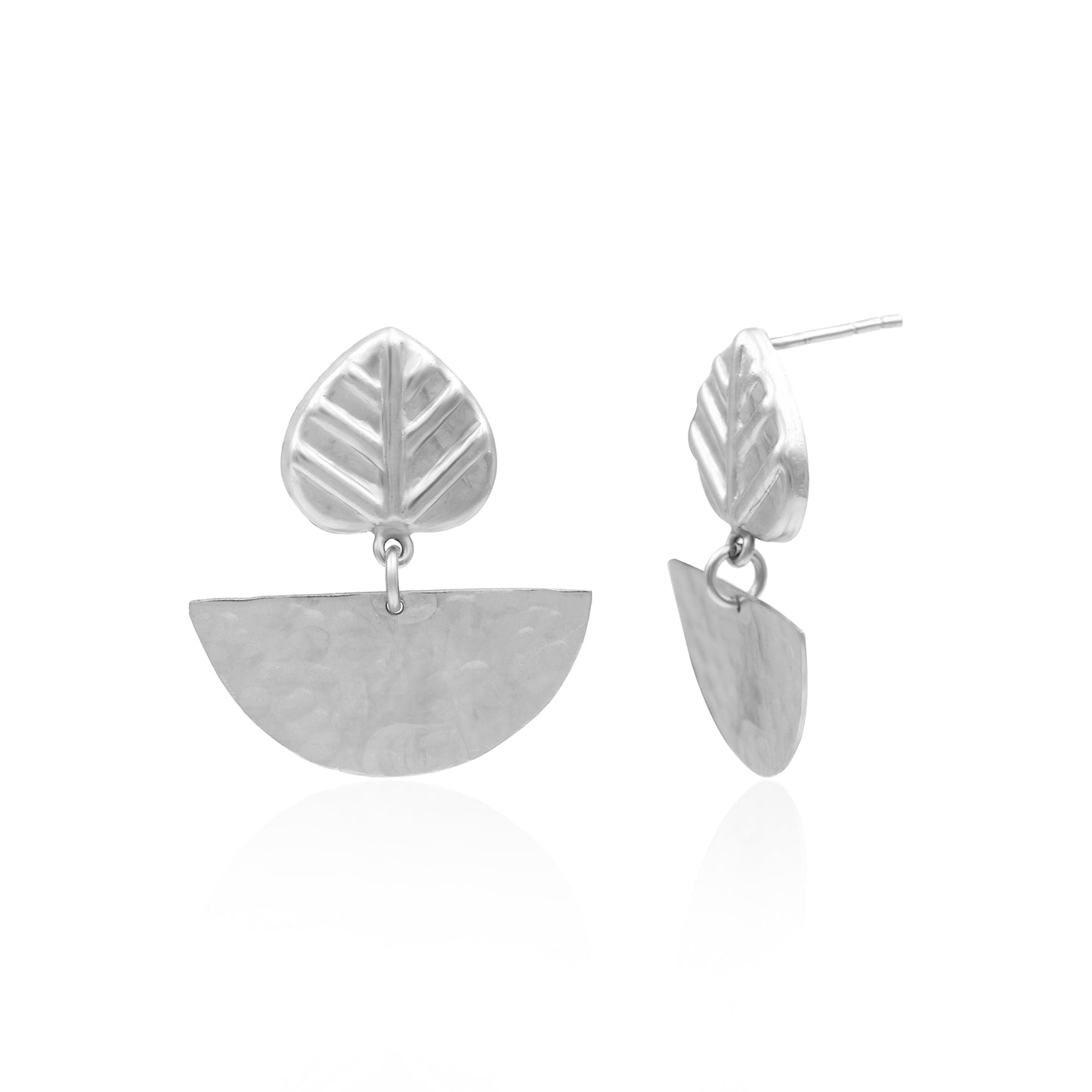 Leaf In The Pot Stud Earrings