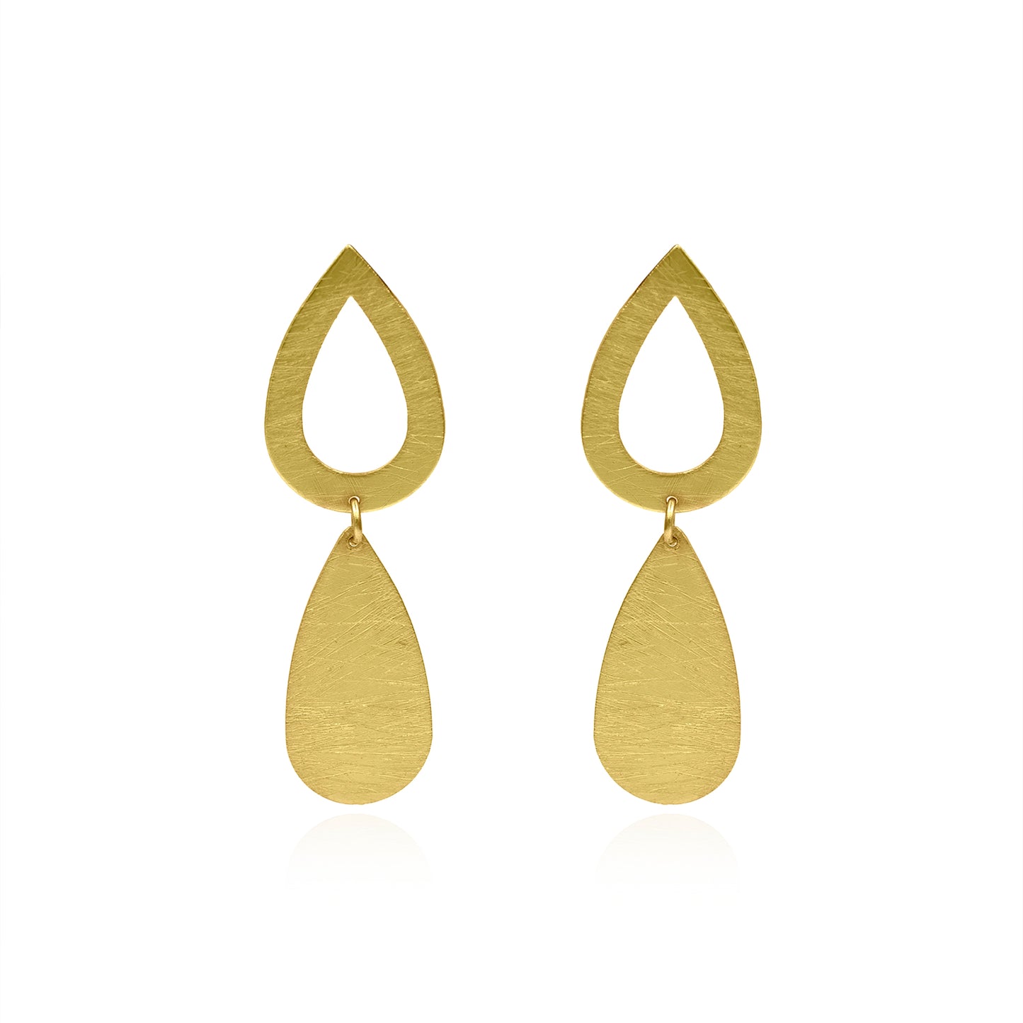 Double Pear Drop Stud Earrings