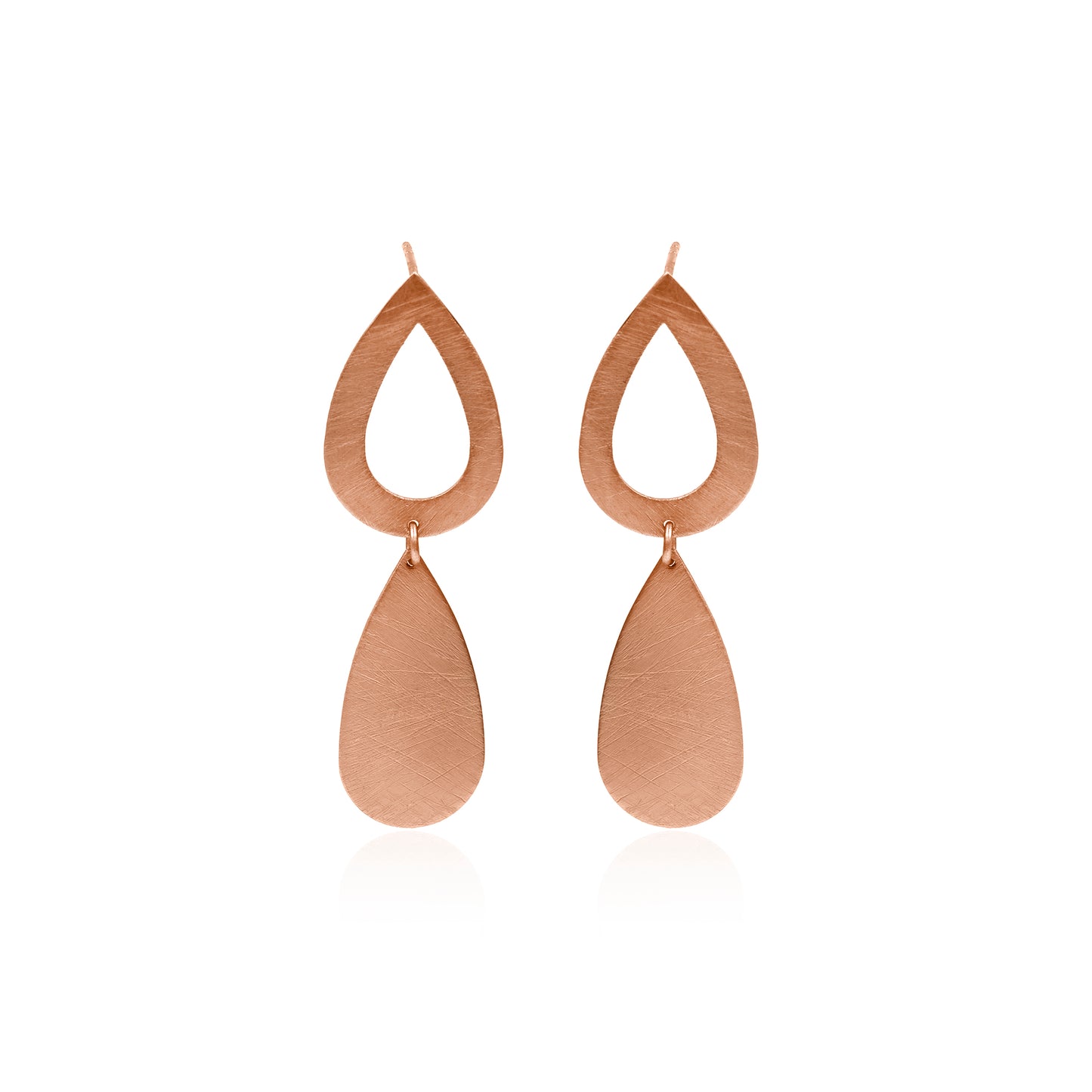 Double Pear Drop Stud Earrings